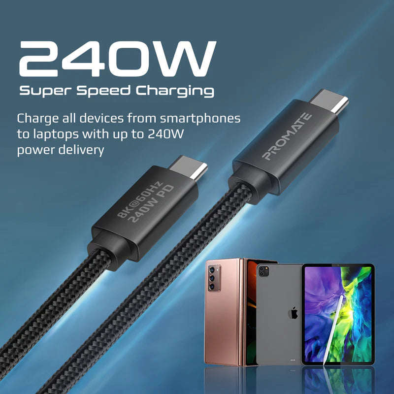 Promate 40Gbps Superspeed Usb4 Cable 200Cm