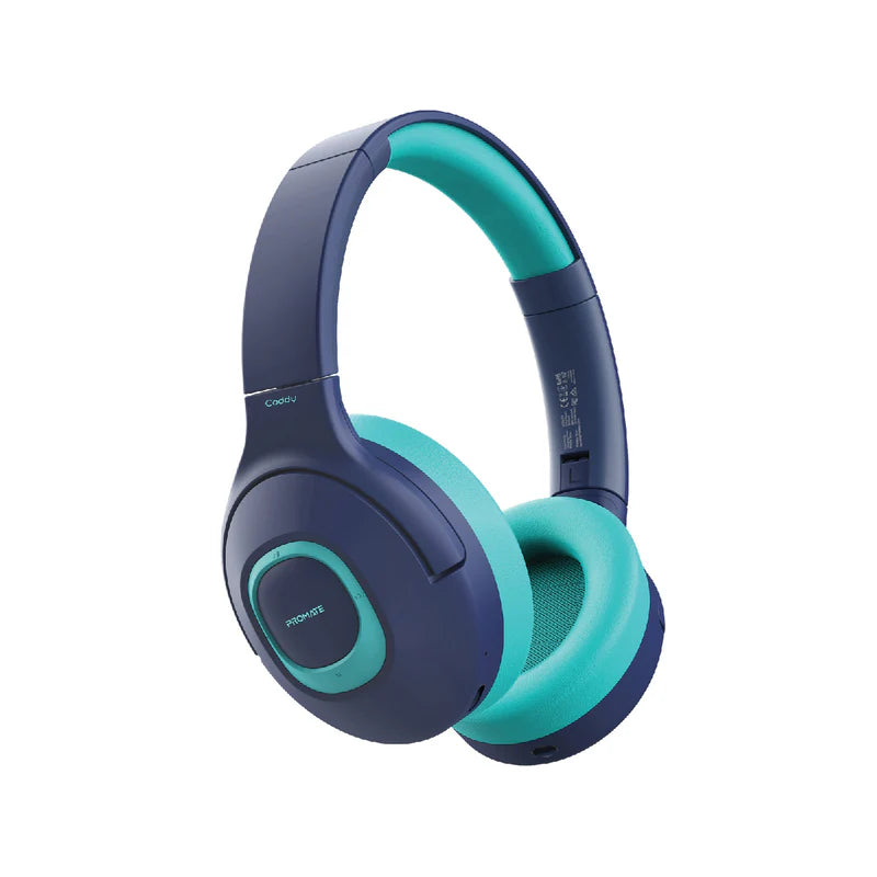 Promate Hi-Definition Safeaudio™ Wireless Headphone, Aqua