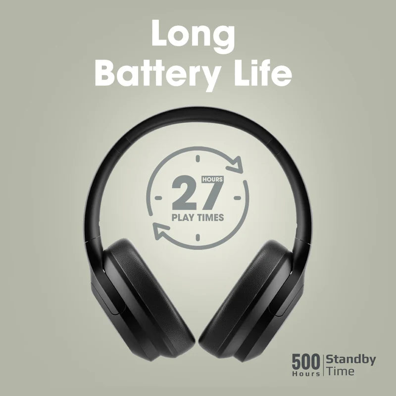 Promate Anc High-Fidelity Stereo Wireless Headphones, Black