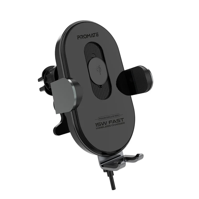 Promate 15W Smart Sensor Car Wireless Charger, Black