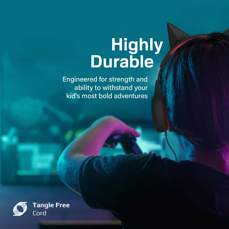 Promate Over-Ear Hi-Definition Safeaudio™ Wired Headset, Onyx