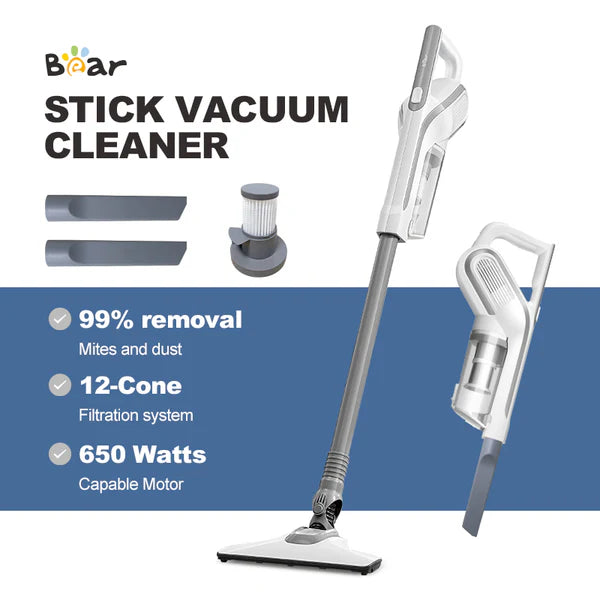 Bear Stick Vacuum Cleaner, Handheld Powerful Vacuum Cleaner With Dual Hose/ Usage