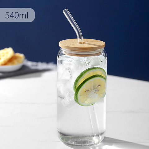 Glass Cups With Lids and Straws 540ML