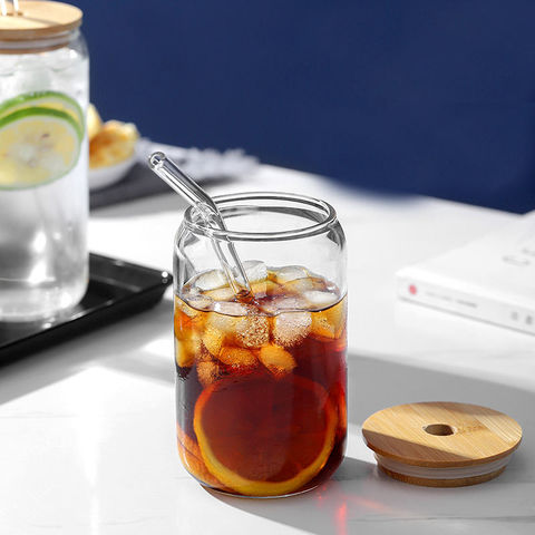 Glass Cups With Lids and Straws 400ML