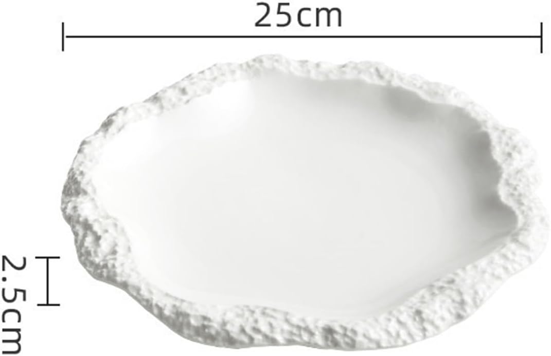 Rock Pattern Skirt Edge Shallow Plate -9.8 Inches