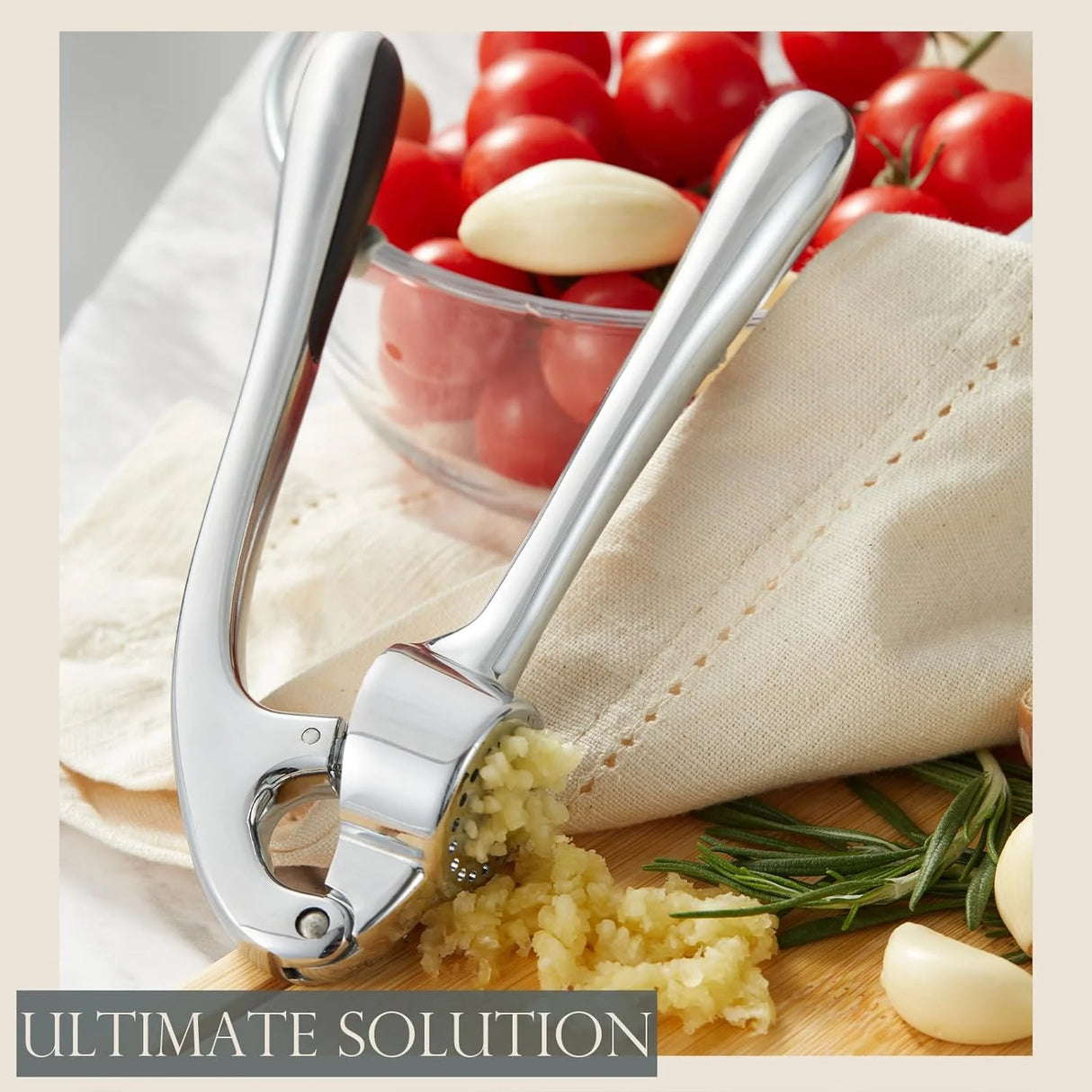 Premium Garlic Press - Gloss Silver
