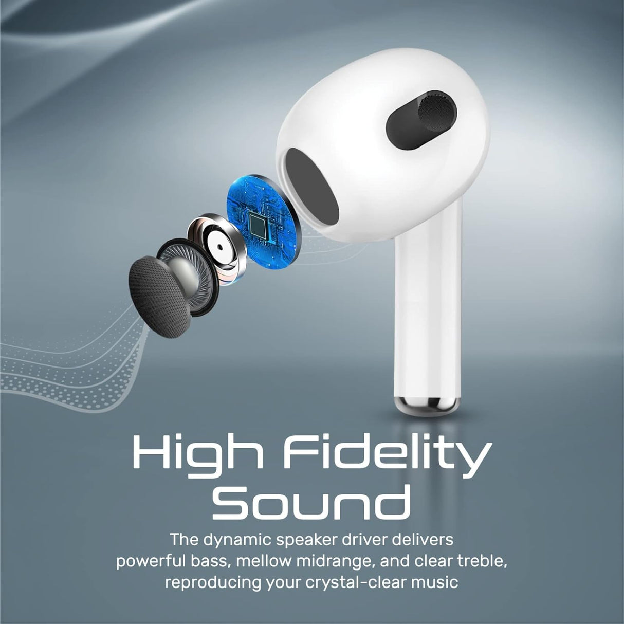 Promate High Fidelity Sleek Tws Earbuds With Intellitouch, White