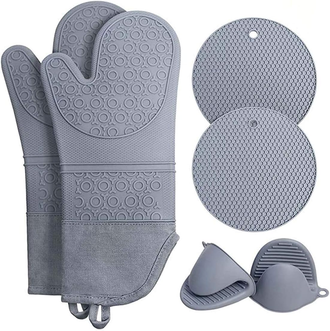 Heat Resistant Silicone Oven Mittens With Mini Oven Gloves