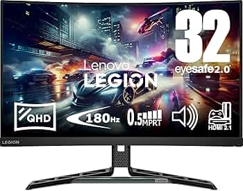 Lenovo Legion R32qc-30 31.5-inch VA Curved QHD 180Hz Gaming Monitor