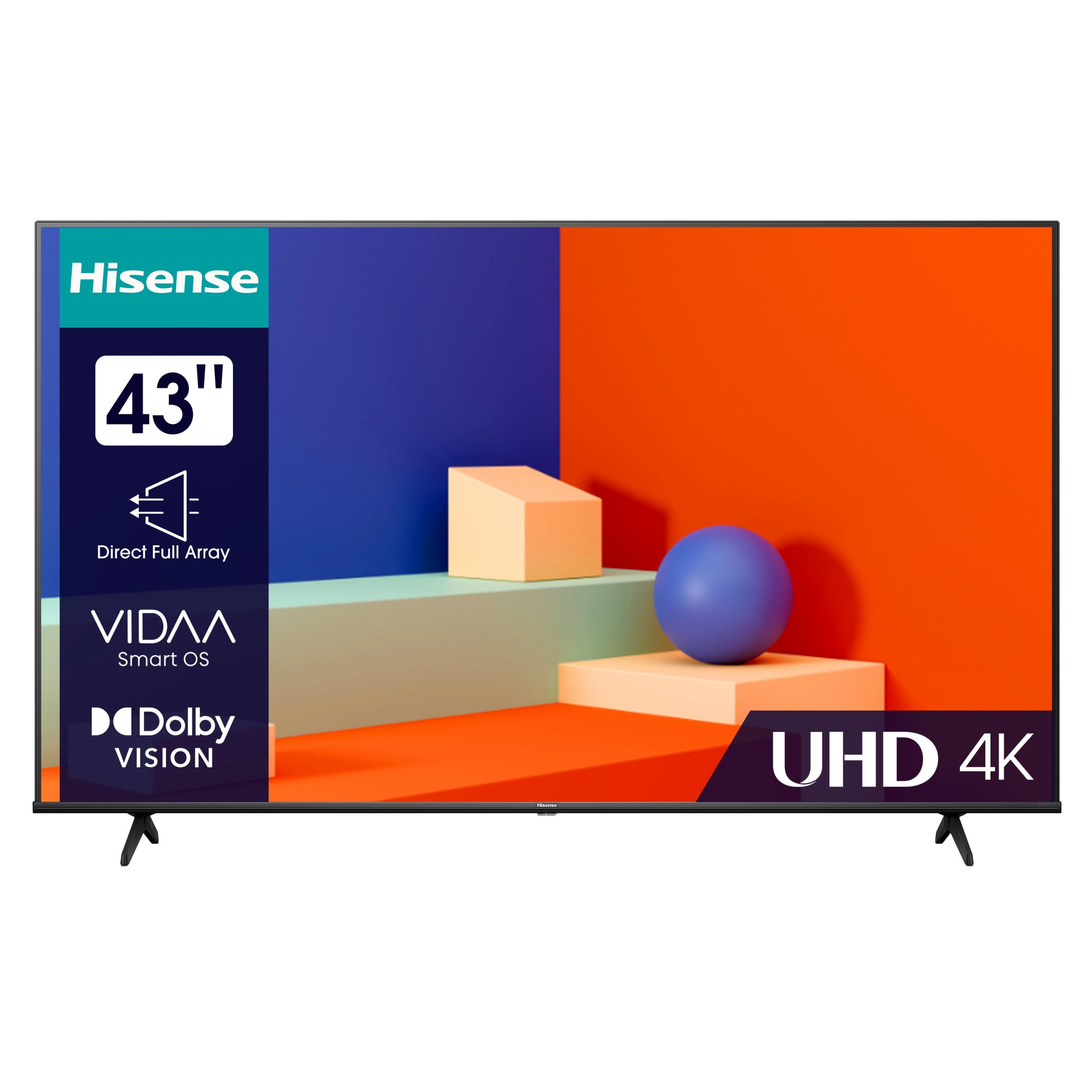 Hisense 43" A6 Series 4K Uhd Smart Led Tv, Black