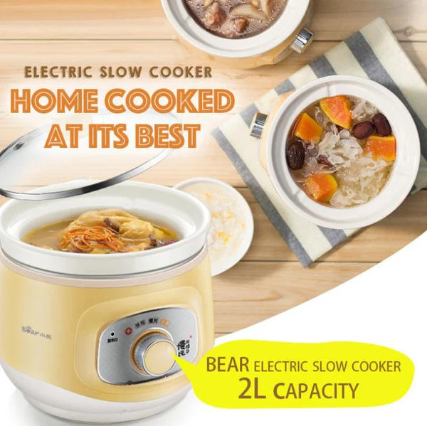 Bear Electric Slow Cooker With Ceramic Pot 2.0L