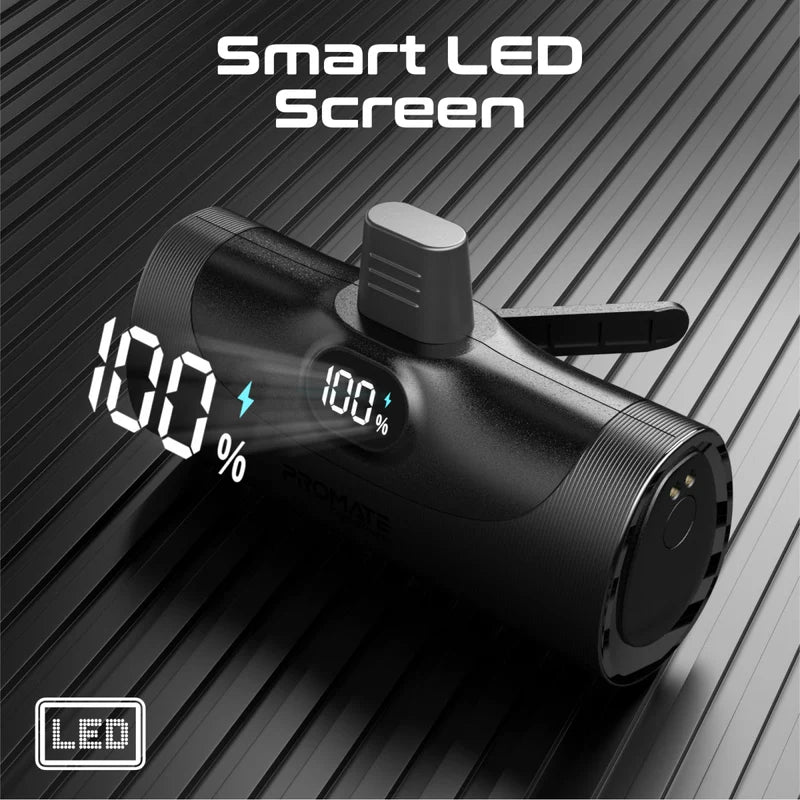 Promate 4-Piece 5000Mah Ultra-Compact Fast Charging Power Bank Kit (20W, Built-In Usb-C and Lightning Connectors)