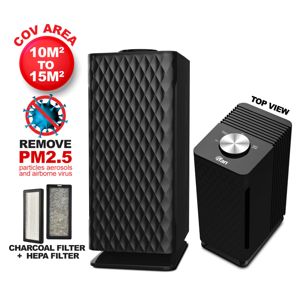 Ifan Air Purifier With Hepa Filter, Cover 20M2 Area