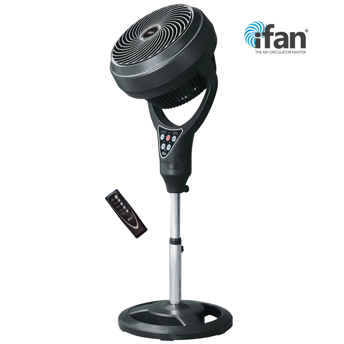 Ifan 12" Stand Fan Circulator With Oscilation & Remote Control, 85W (Desk & Stand Function)