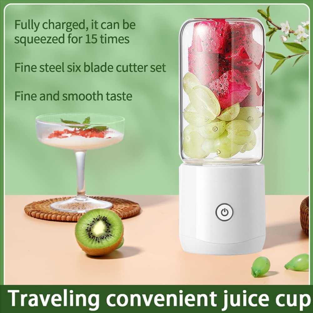 380ml Portable Blender Usb Electric Blender, Stainless Steel 8-Heads - White