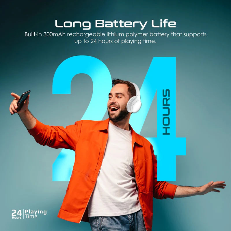 Promate High Fidelity Over-Ear Wireless Headphones, White