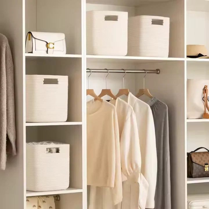 Cotton Rope Dirty Clothes Basket (3-Piece Set)