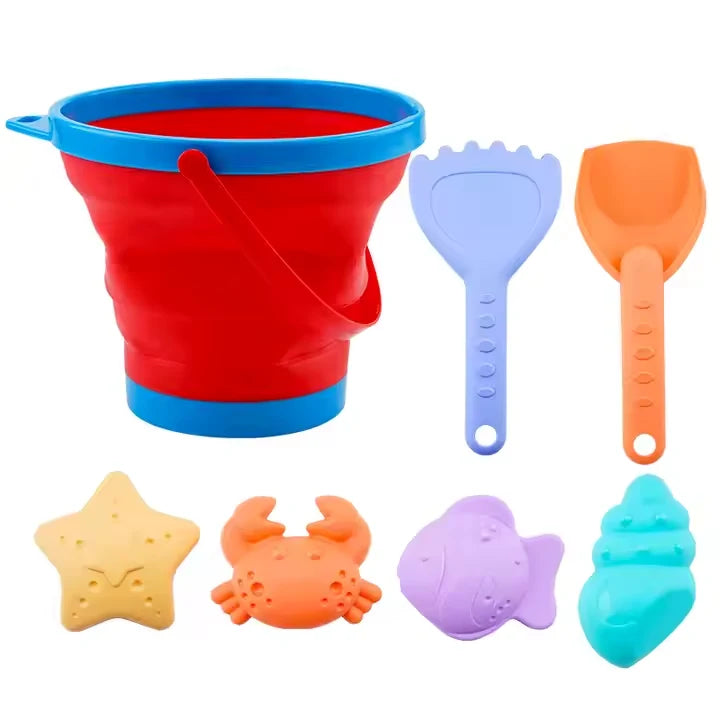 Foldable Beach Bucket Tool Set