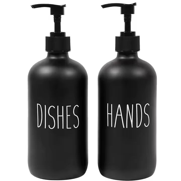 Black and White Matte 500ml Hand Soap Bottle