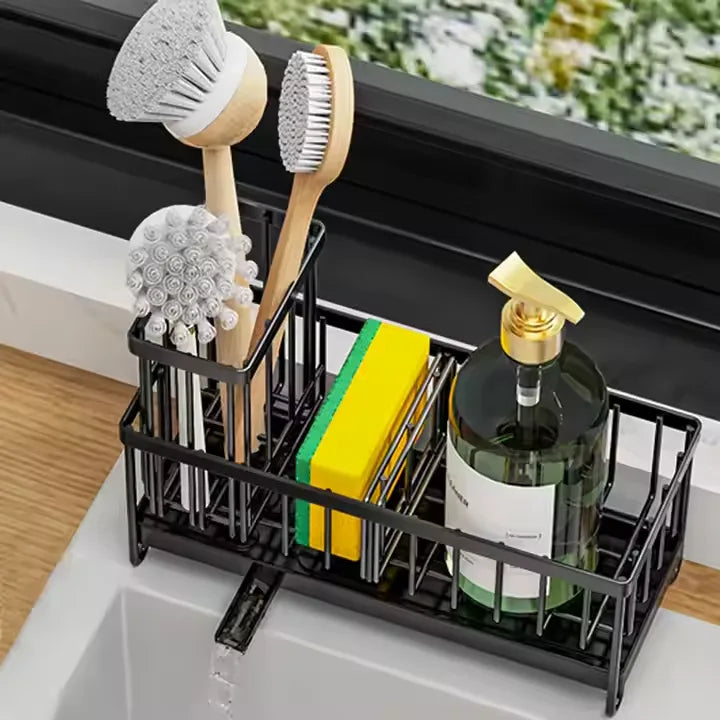 Sink Countertop Drain Blue Multifunctional Cloth Storage Rack