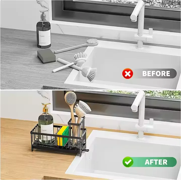 Sink Countertop Drain Blue Multifunctional Cloth Storage Rack