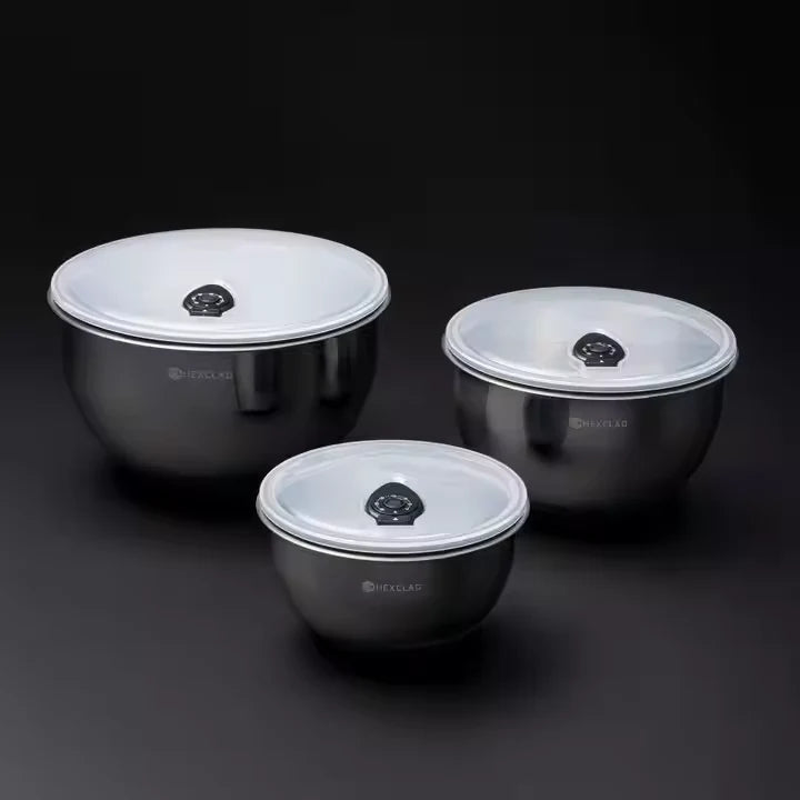 20 Pc HexClad Hybrid Cookware Set W/ Lids Stainless Steel Wok Kitchenware 3-Ply Stainless Steel Honeycomb