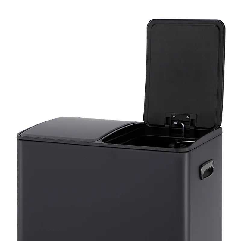 60L Black Pedal Two Classification Garbage Can
