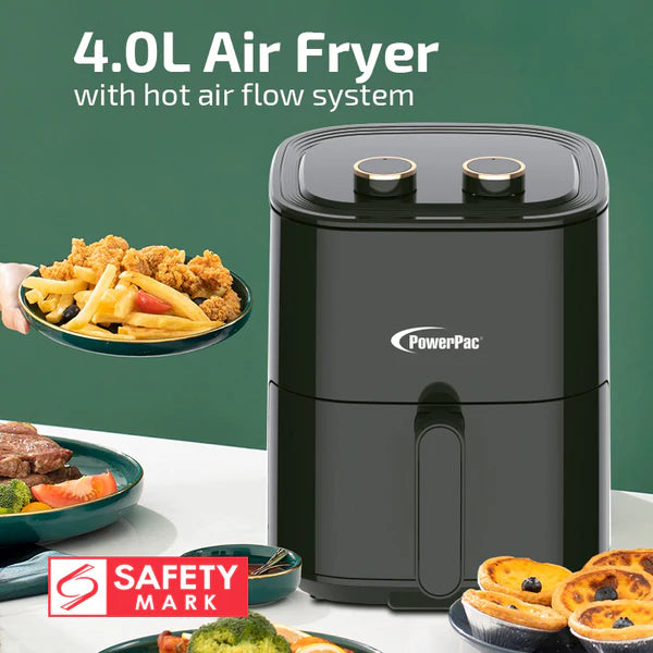 PowerPac 4L Air Fryer With Hot Air Flow System, 1400W