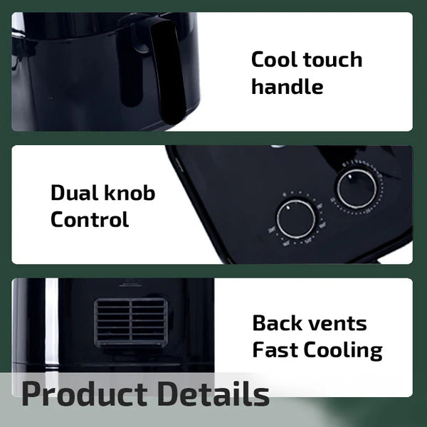 PowerPac 4L Air Fryer With Hot Air Flow System, 1400W