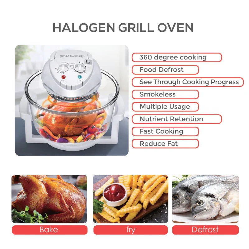 Convection Oven, Halogen Oven, Grill Roaster Oven 12L & Timer
