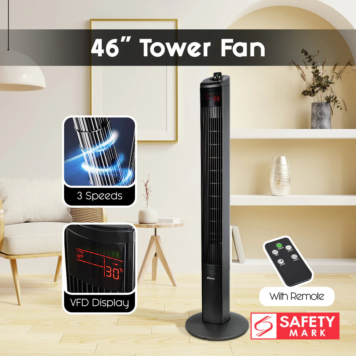 PowerPac 46" Tower Fan, 55W