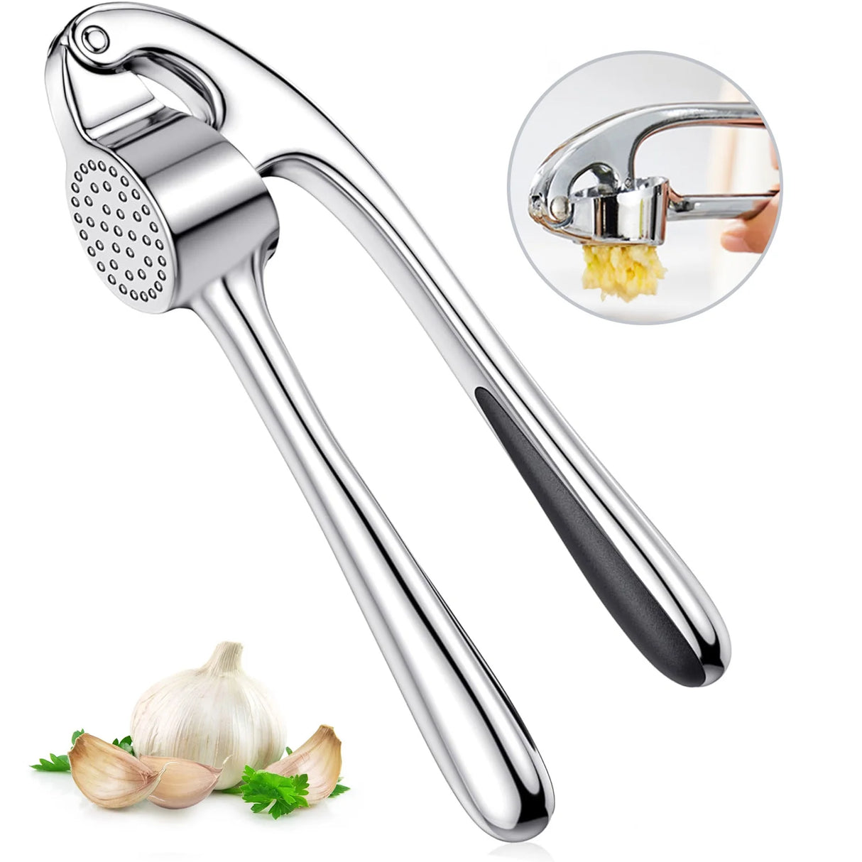 Premium Garlic Press - Gloss Silver