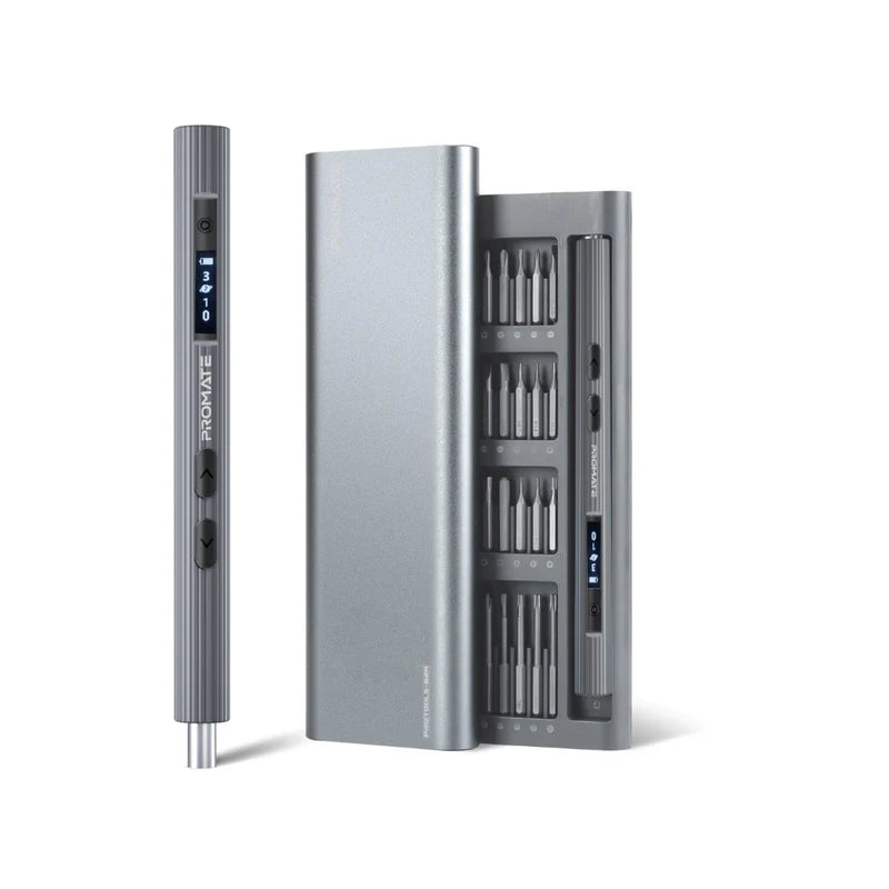 Promate 62-Pieces Cordless Electric Screwdriver Kit With Led Fill Light