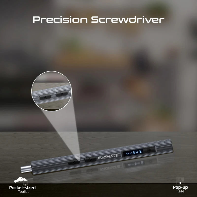 Promate 62-Pieces Cordless Electric Screwdriver Kit With Led Fill Light