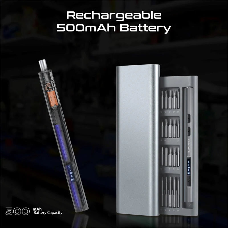 Promate 62-Pieces Cordless Electric Screwdriver Kit With Led Fill Light