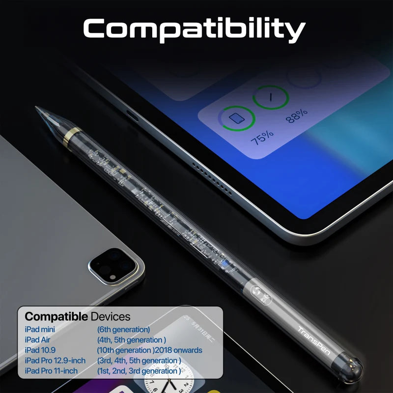 Promate Transparent Precision Active Stylus Pen With Palm Rejection
