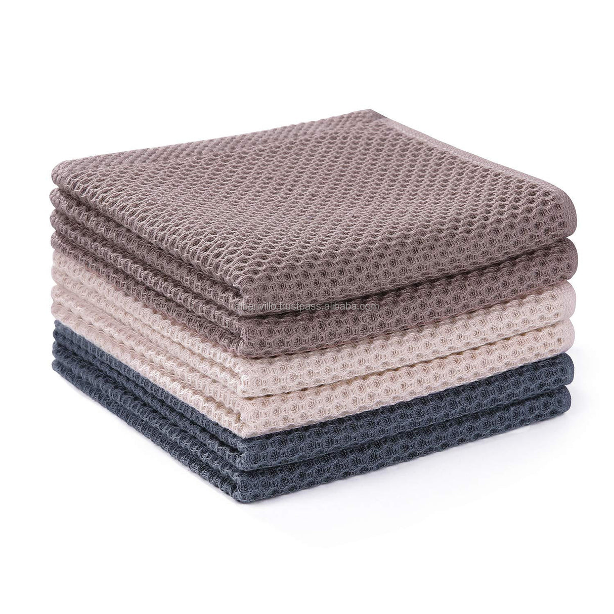 100% Cotton Waffle Weave Kitchen Dish Cloths, 12X12 Inches, 6-Pack
