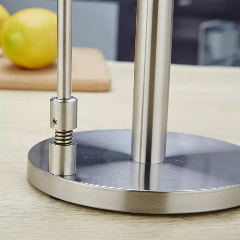 Paper Towel Holder For One Hand Tear With Standing Weighted Base Non Slip