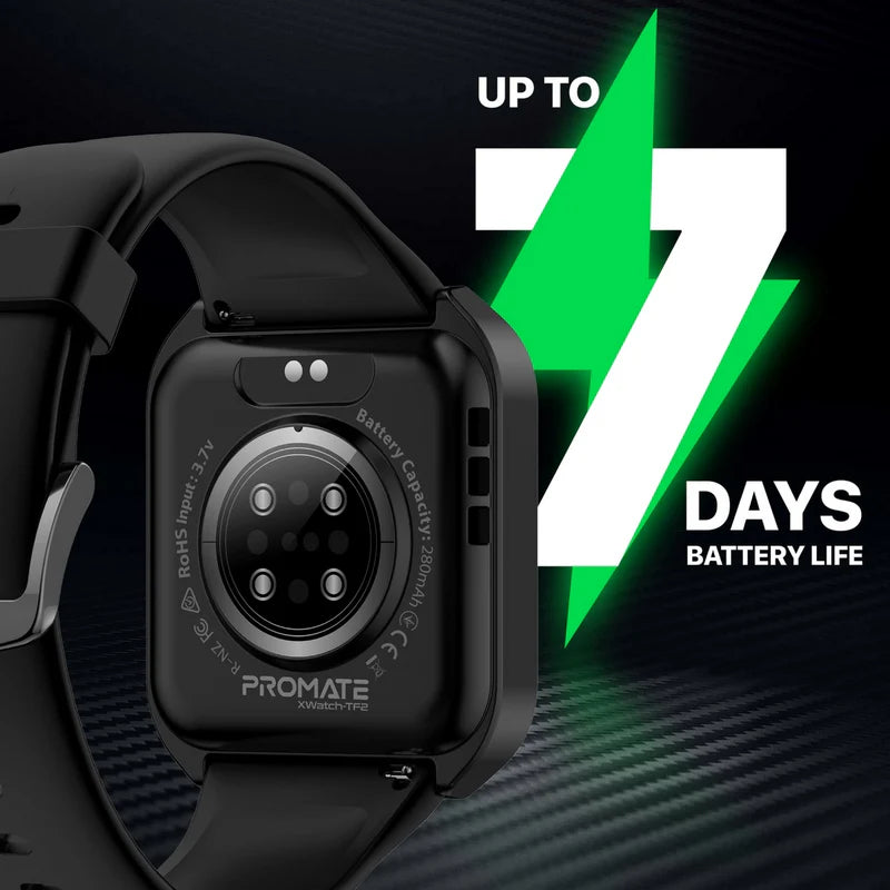 Promate 2.0" Activlife™ Smartwatch With Bt Calling, Black