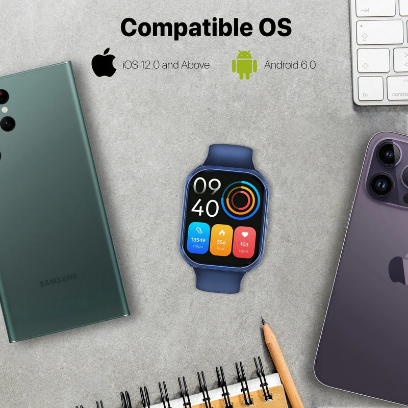 Promate 2.0" Activlife™ Smartwatch With Bt Calling, Blue