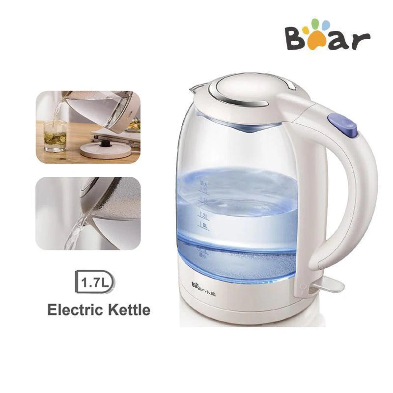 Bear Electric Kettle Glass Kettle, 1.7L