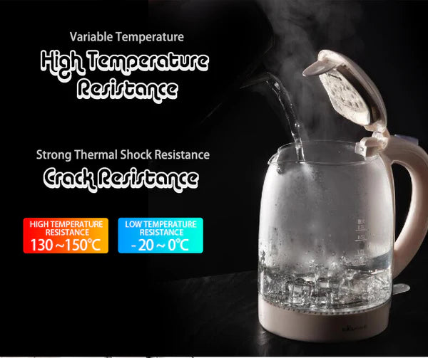 Bear Electric Kettle Glass Kettle, 1.7L