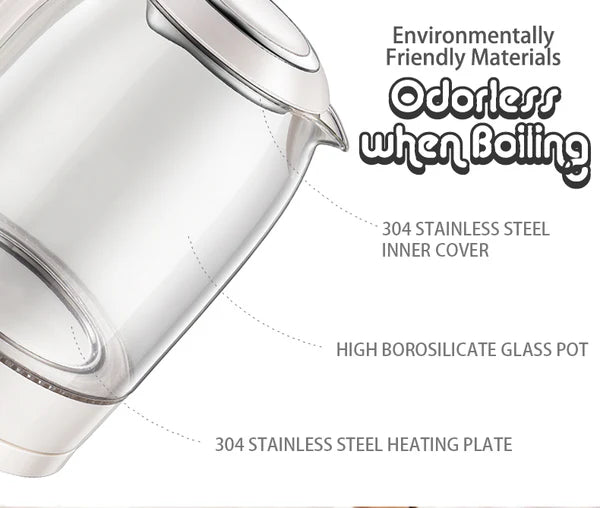 Bear Electric Kettle Glass Kettle, 1.7L