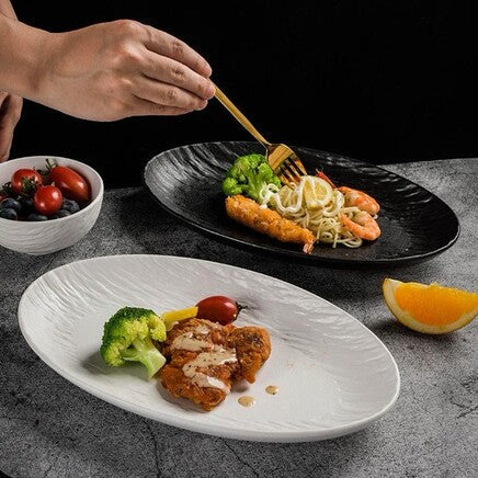 10 Inch Tree Pattern Dan Shaped Fish Plate