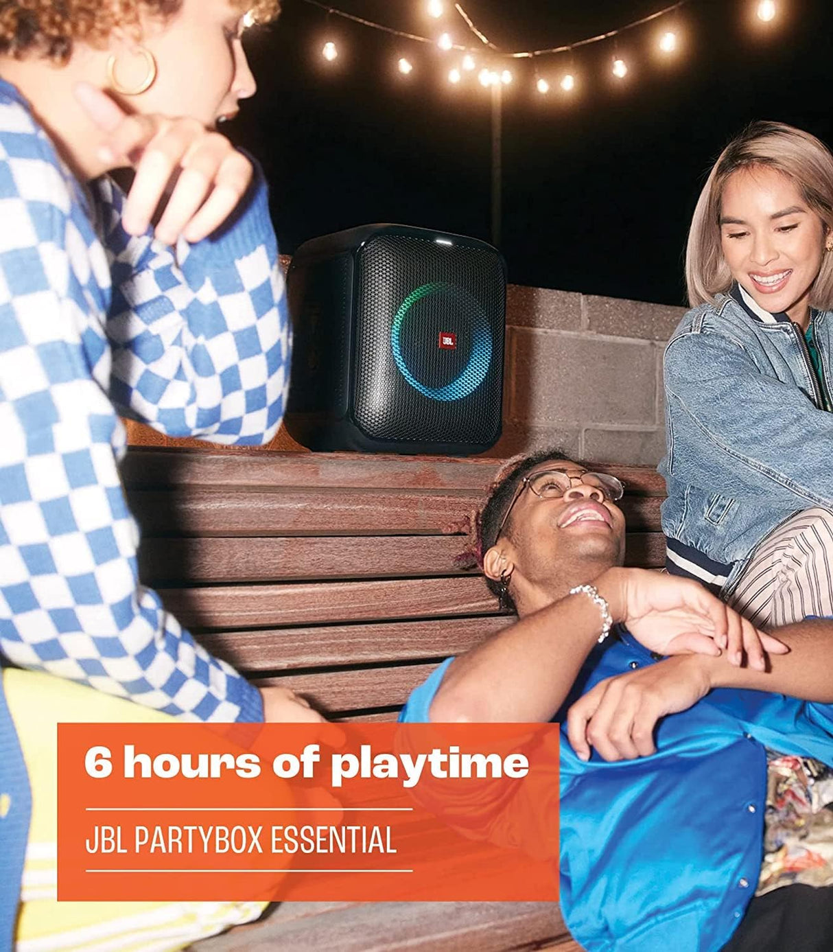 JBL Partybox Encore Essential Bluetooth Portable Party Speaker, Black