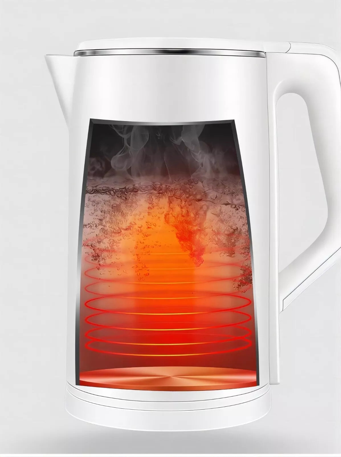 Chigo Electric Kettle For Boiling Water, 100% Stainless Steel Filter, 1.8L/1500W - White