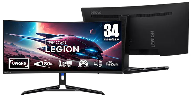 Lenovo Legion R34w-30 34-inch VA Curved WQHD 180Hz Gaming Monitor