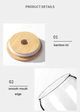 Glass Cups With Lids and Straws 540ML