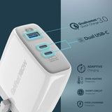 Promate 120W Super-Speed Ganfast Charger With Power Delivery & Quick Charge 3.0, White
