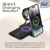 Promate Ultra-Slim Transparent Foldable 15W Magsafe Compatible Wireless Charging Station